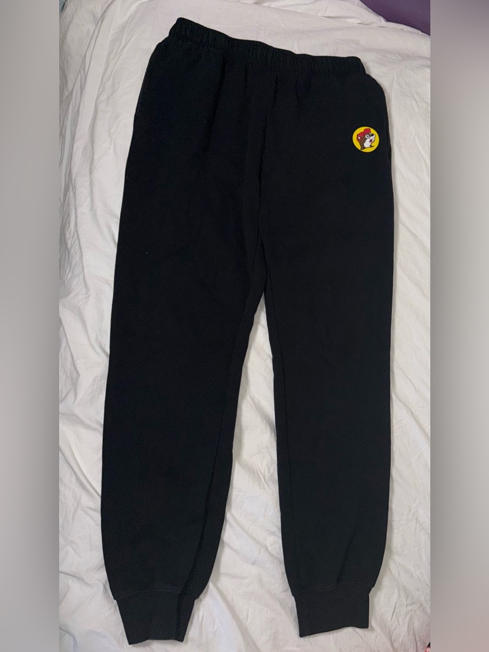 Buc-ees Black Classic Fleece Jogger Sweatpants Beaver Logo M